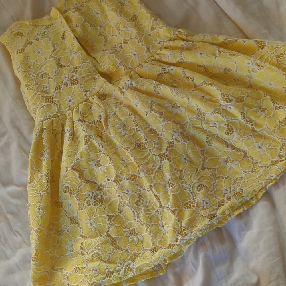 The Children's Place Yellow Lace Floral Dress